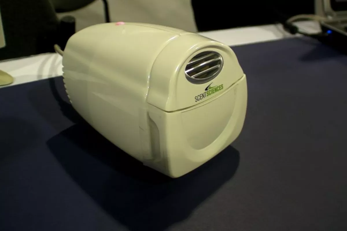 The ScentScape unit that plugs into a PC via USB to produce smells tailored for games and videos