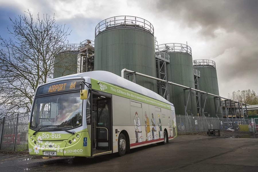 The biomethane for the Bio-Bus is sourced from Bristol Sewage Treatment Works, which produces 17 million cu m (600 million cu ft) of the gas a year