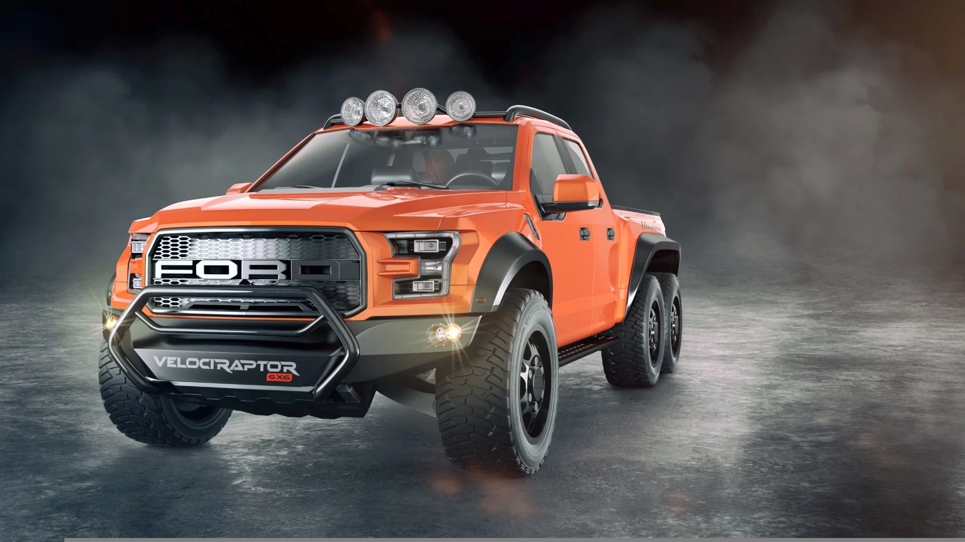 Hennessey's full-blown VelociRaptor 6x6 treatment includes the extra wheels, engine tuning, suspension upgrades and new components