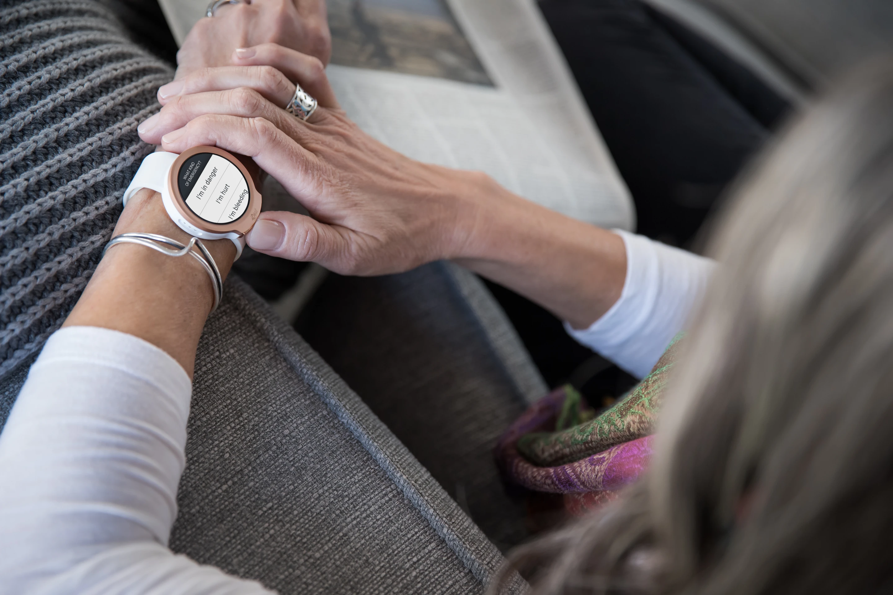 The iBeat utilizes its touchscreen display to ask its user if everything is OK