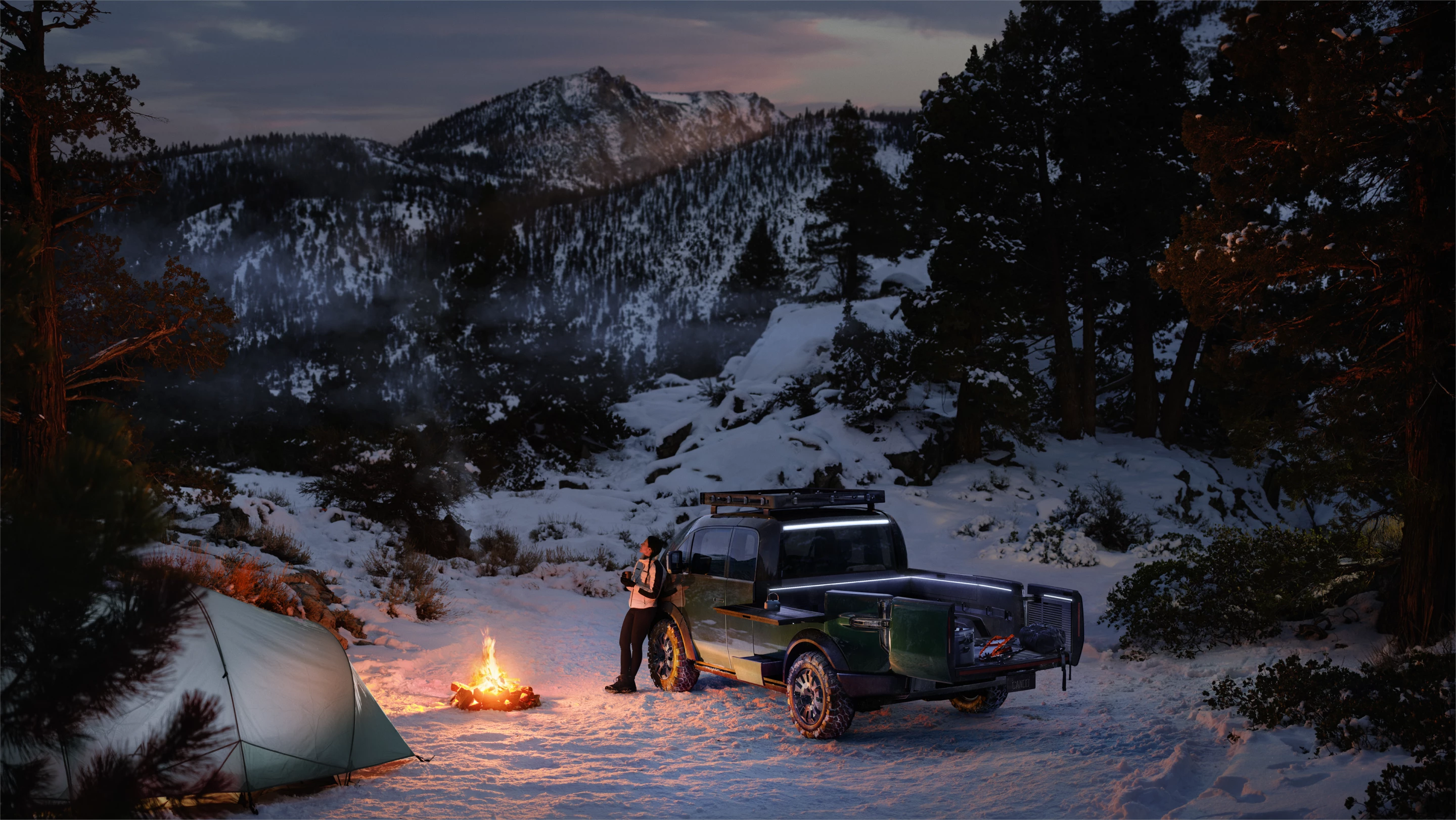 The Canoo electric pickup truck is designed for work and play