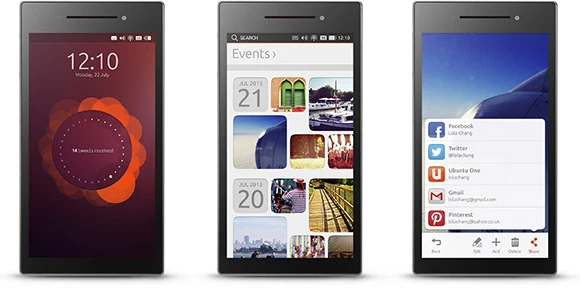 The Edge's Ubuntu phone OS is said to present an uncluttered interface where navigation is undertaken using screen edge swipes