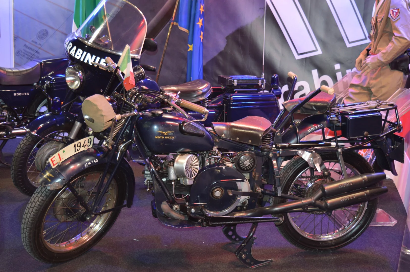 An old police Moto Guzzi, probably a Falcone