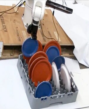 A Cornell robot places dishes in a dish rack