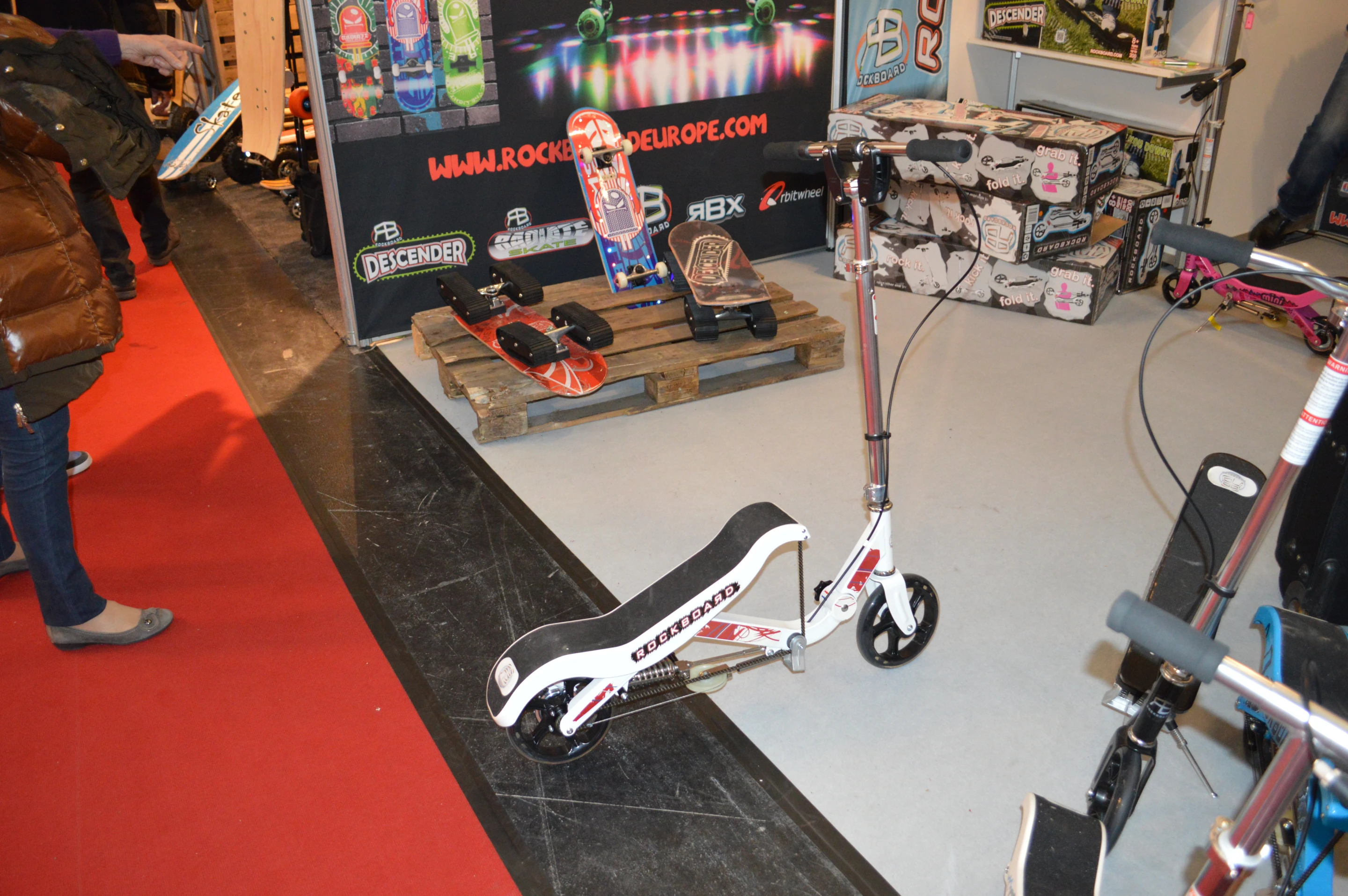 The Rockboard Scooter folds for transport