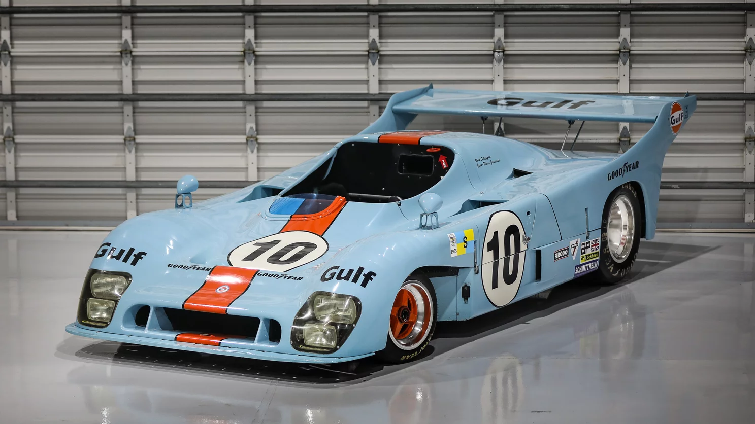 2018 Monterey Car Week Auction Report | 1975 Gulf-Mirage GR8 | Failed to reach reserve price. High bid: $1,950,000 | Estimate: from $2,500,000 to $3,500,000 | Auction: Gooding & Co | Lot 039 | Official Description