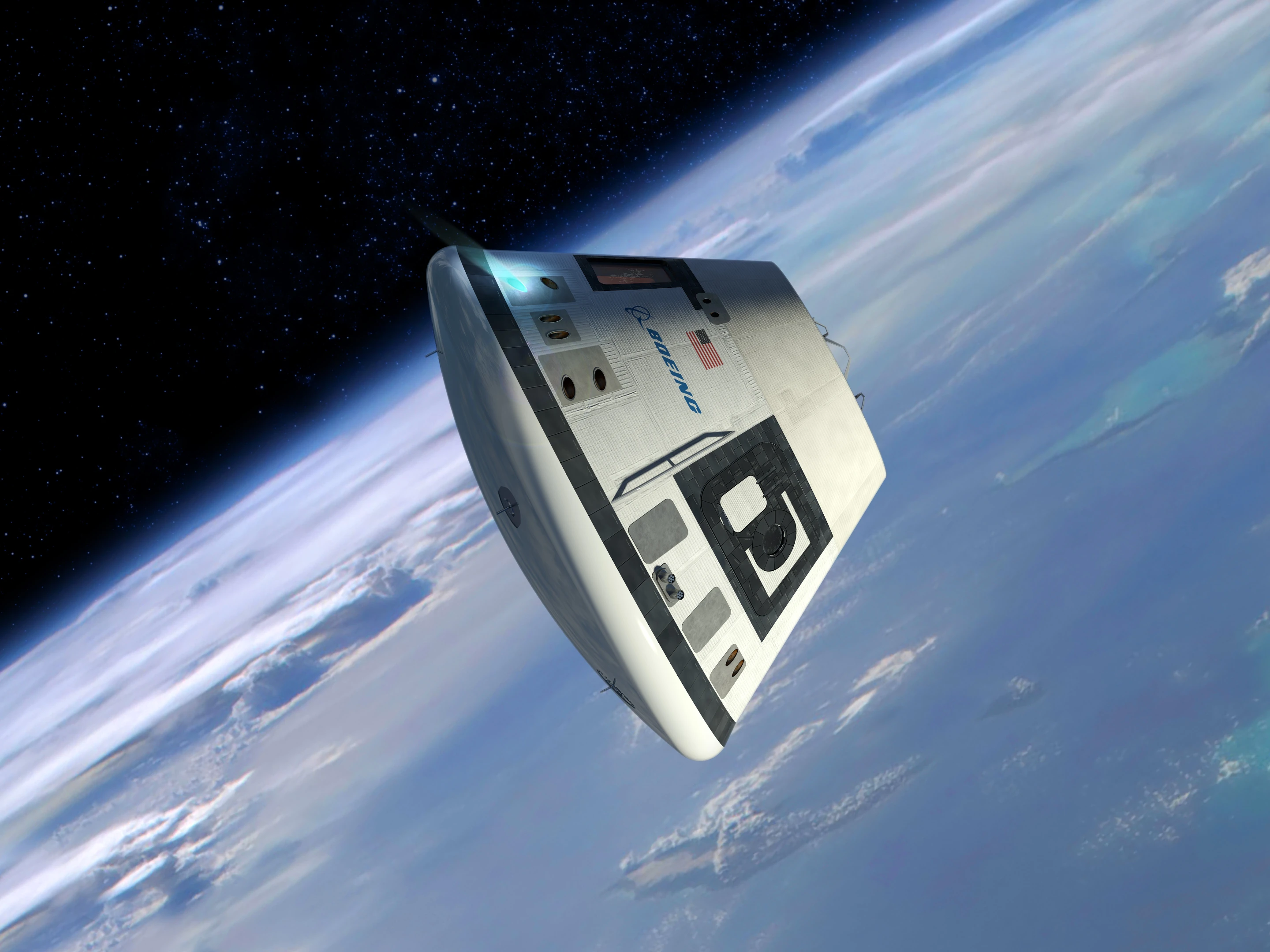Artist's concept of the CST-100 (Image; Boeing)