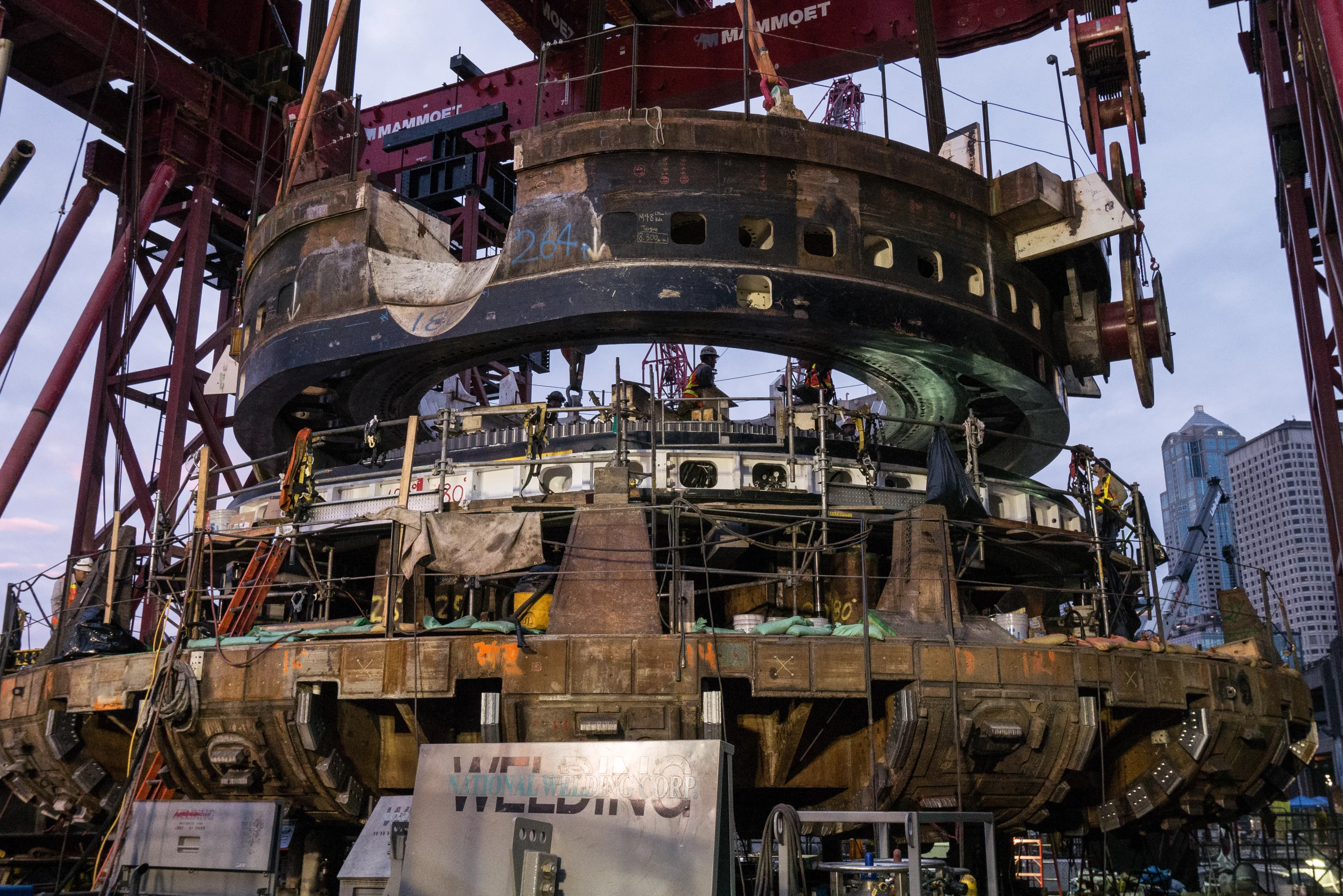 Bertha's rotor assembly undergoing repairs