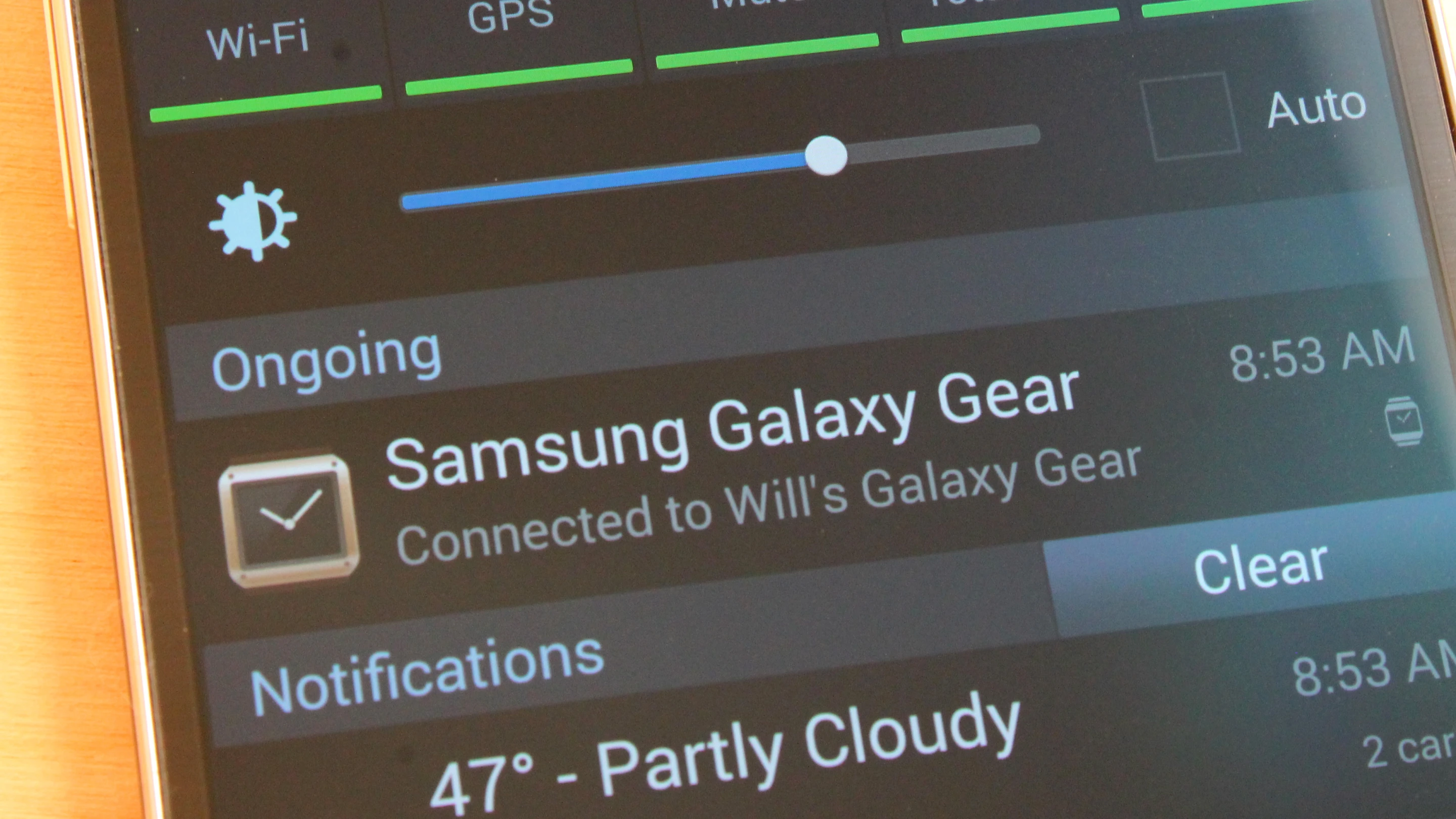 Your Galaxy Note 3 gives you the option of requiring a pattern lock when it's disconnected from your Gear