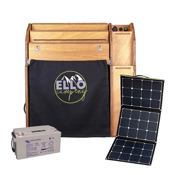 The top ElloBox offers solar-charged battery power and an inverter
