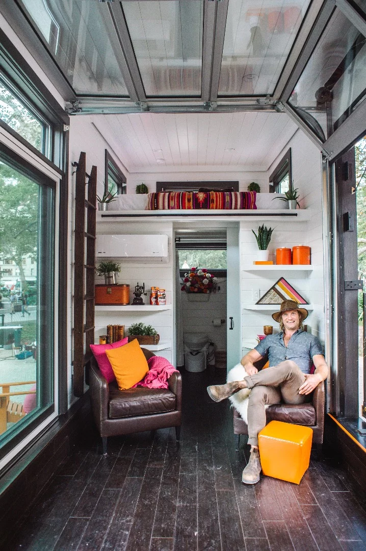 The Home That Runs on Dunkin's walls are finished in shiplap