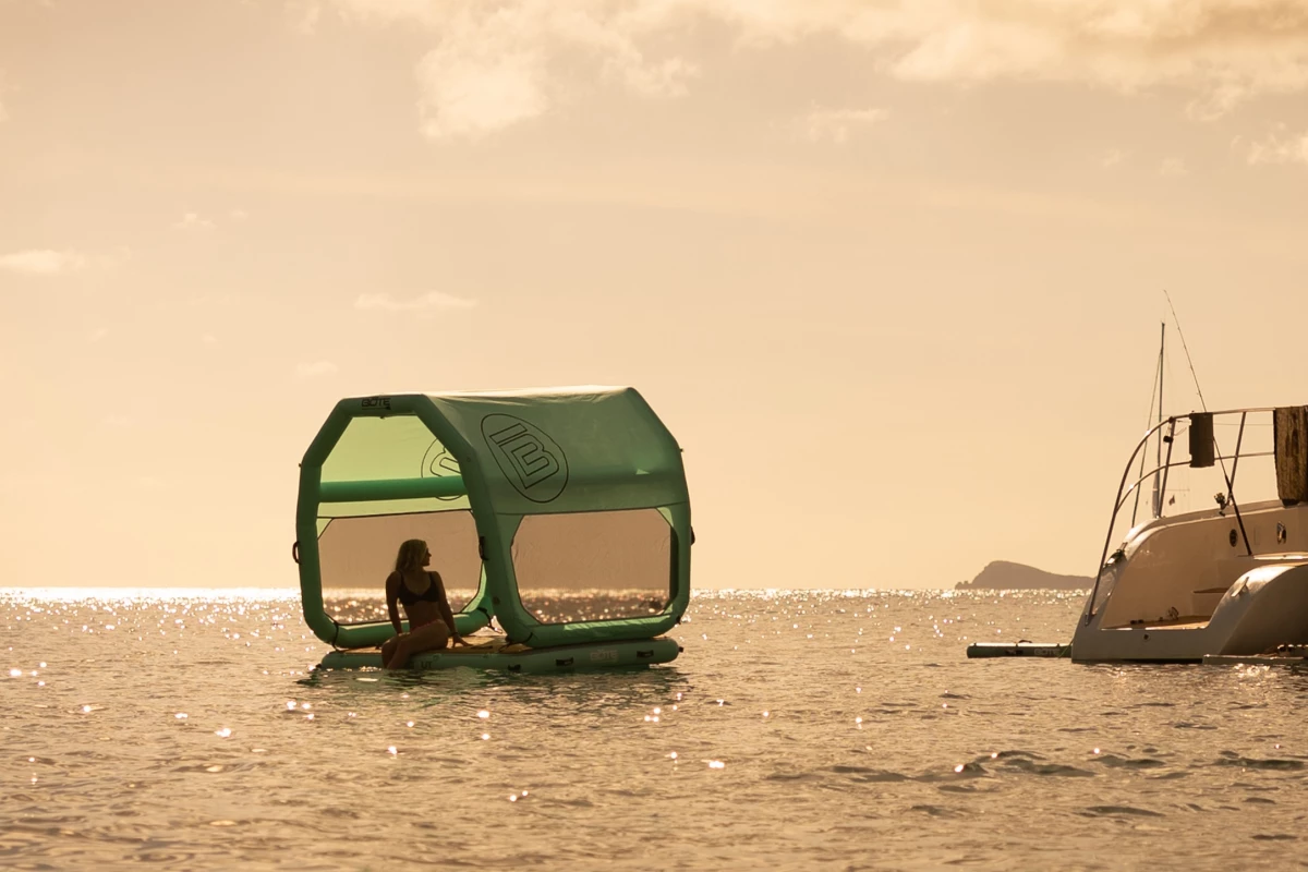 Bote's Hangout Shade 7 works to create a floating swim platform complete with sun protection