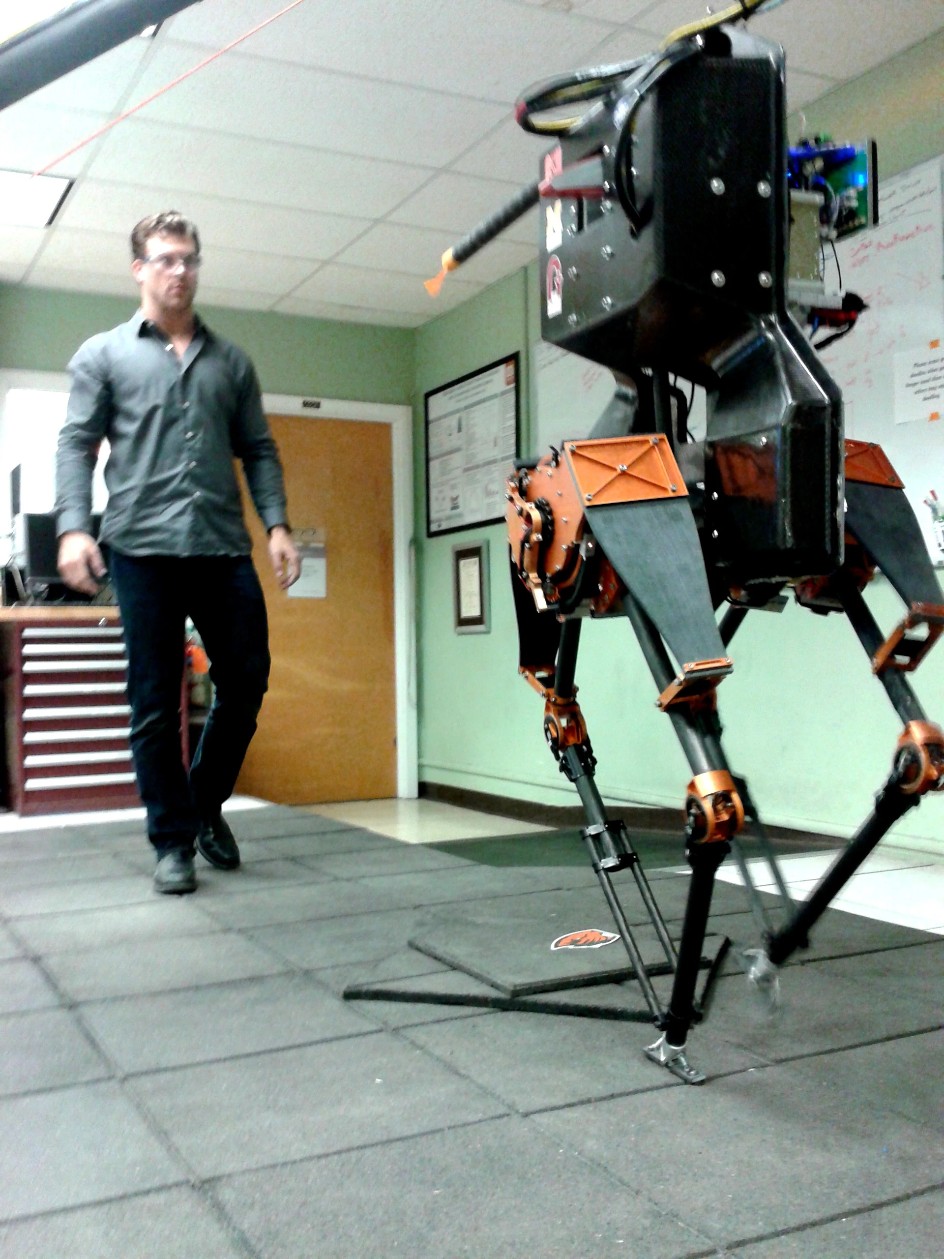 ATRIAS "stands" by walking in place (Photo: Oregon State University)