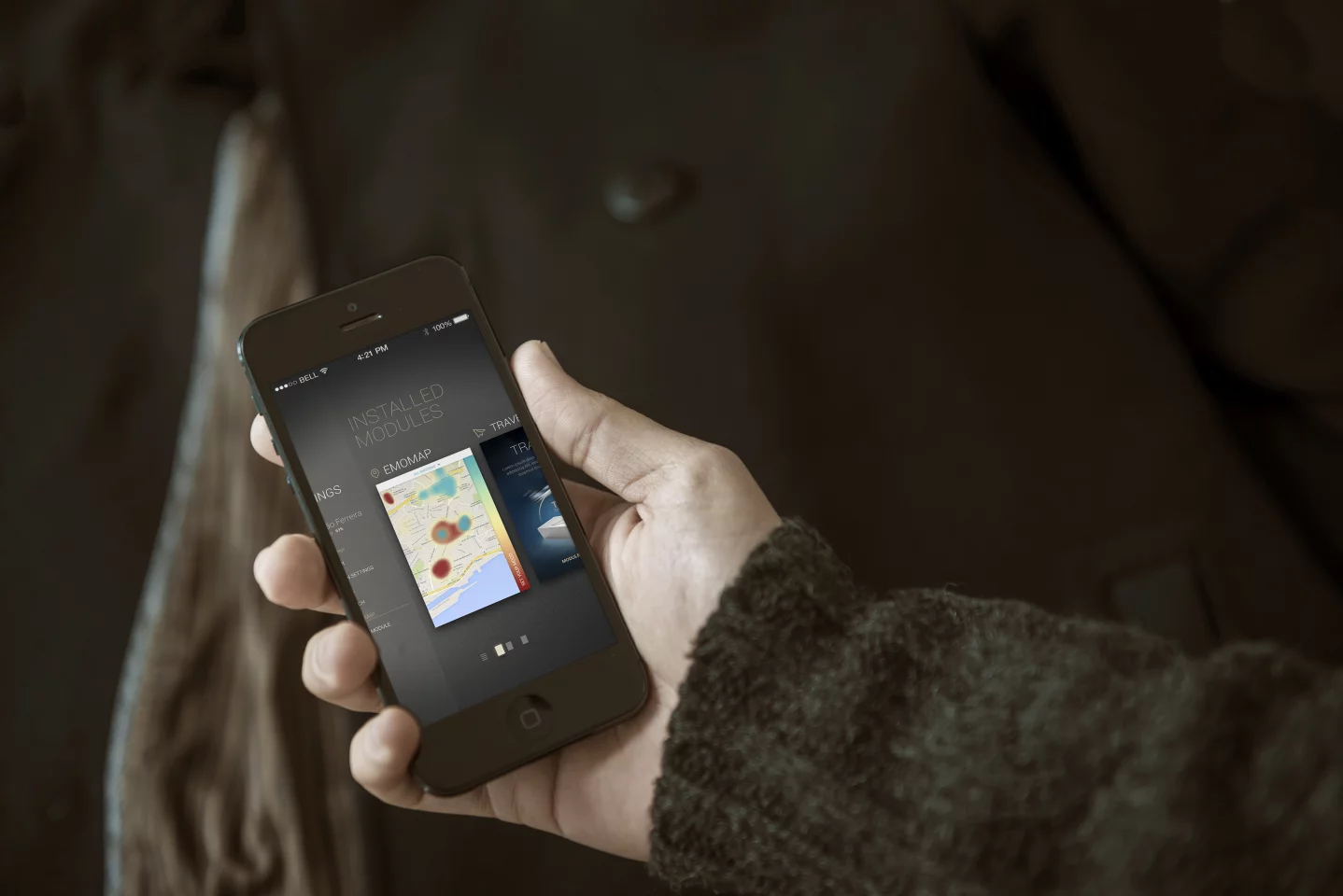The Bond Touch app allows for syncing and controlling the wearable modules