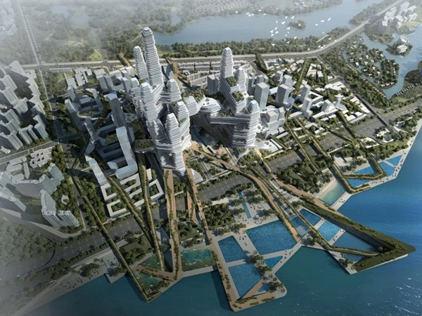 An aerial view of the Cloud Citizen complex