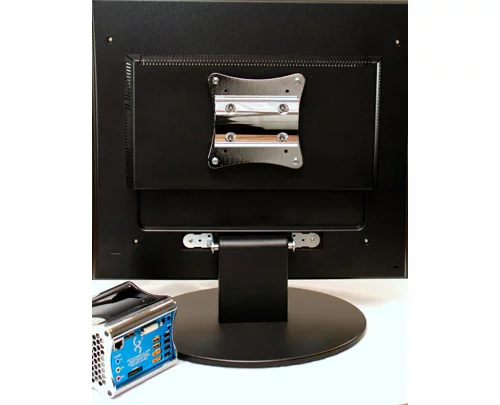 The Xi3 Modular Computer is 1080p high definition capable and can slot onto the back of a monitor via any of three sides