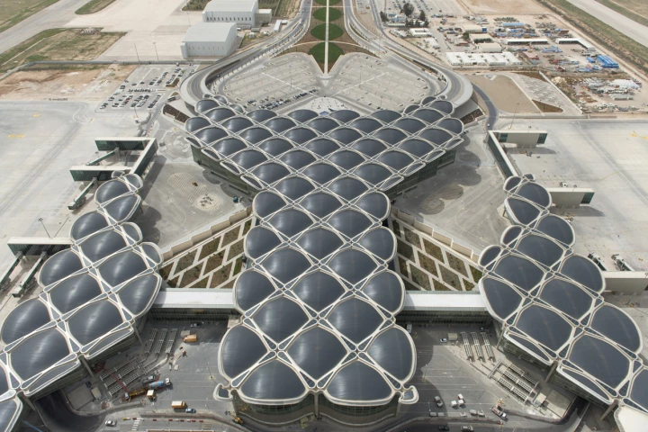 The new Queen Alia International Airport recently opened in Jordan with an energy efficient, modular design modeled after palm fronds