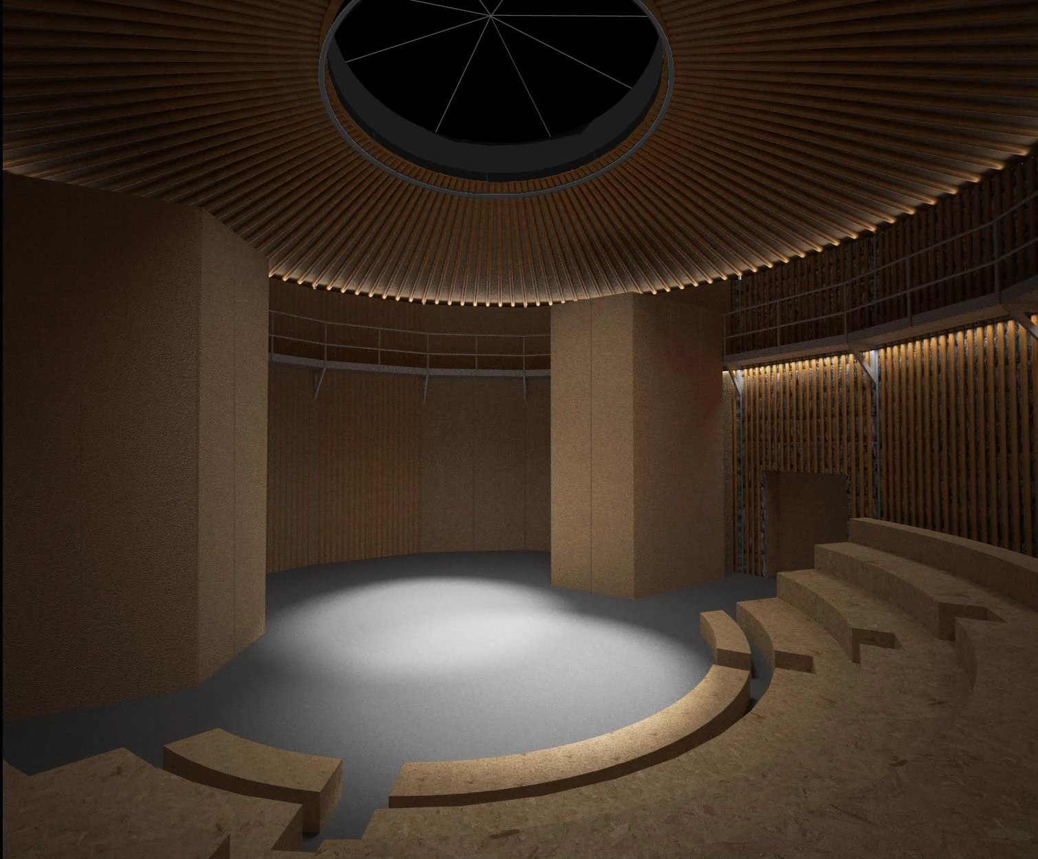 The walls are to be constructed from compressed card and paper, while the roof consists of a double-membrane of circus tent material (Image: Studio Andrew Todd)