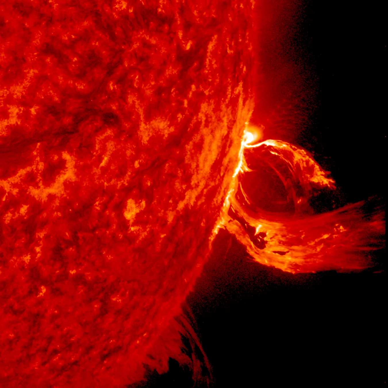 Coronal mass ejections (CMEs), like this one photographed in 2015, can cause geomagnetic storms on Earth