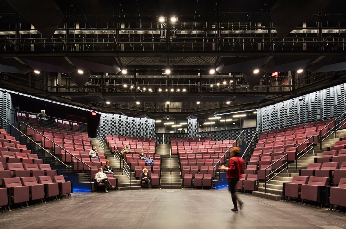 The Writers Theatre has a heating, ventilating, and air conditioning (HVAC) that employs a displacement ventilation approach to deliver air from behind auditorium seats