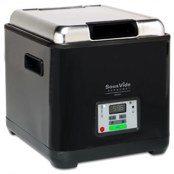 The SousVide Supreme Demi precisely controls food cooking temperatures