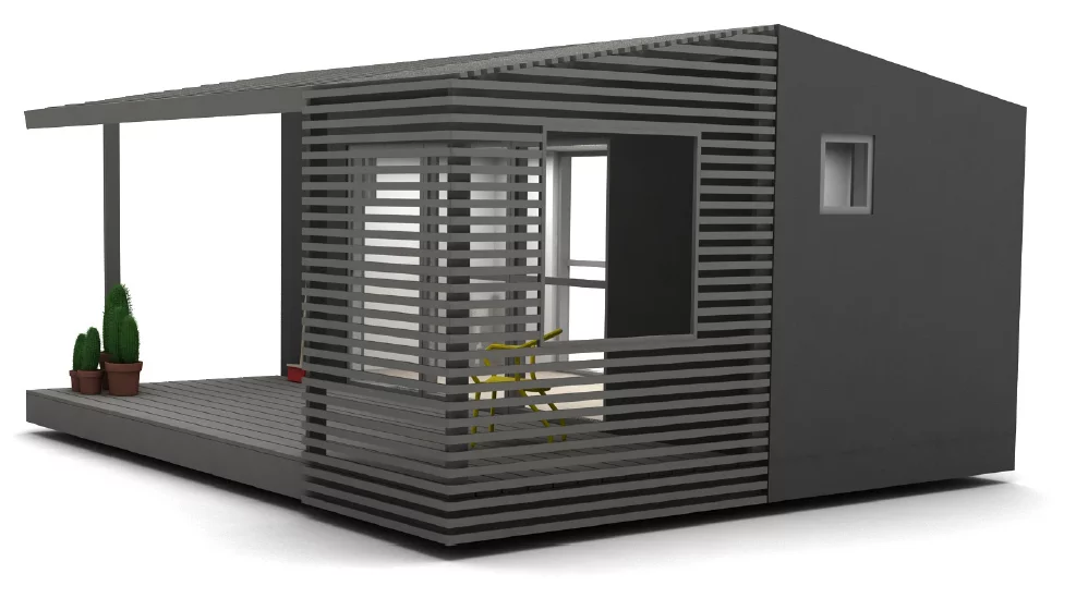 A rear-corner view of the Mini House Long (Image: Jonas Wagell)