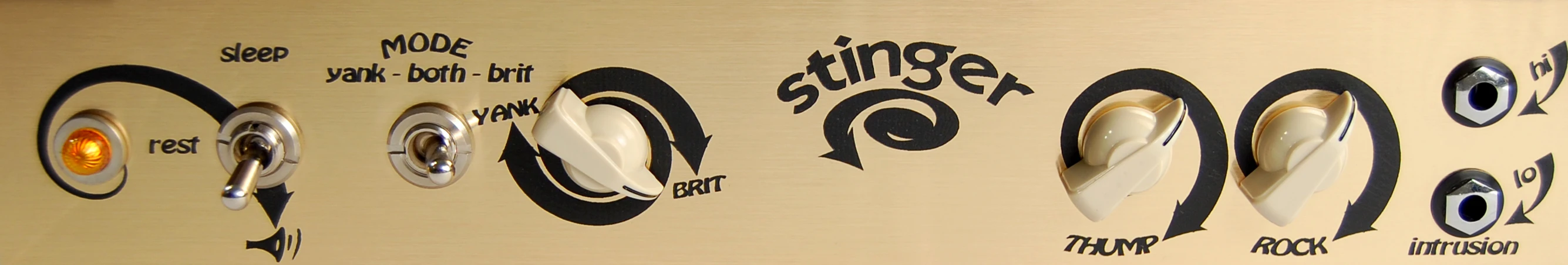 The front panel of the Stinger 7 watt amp