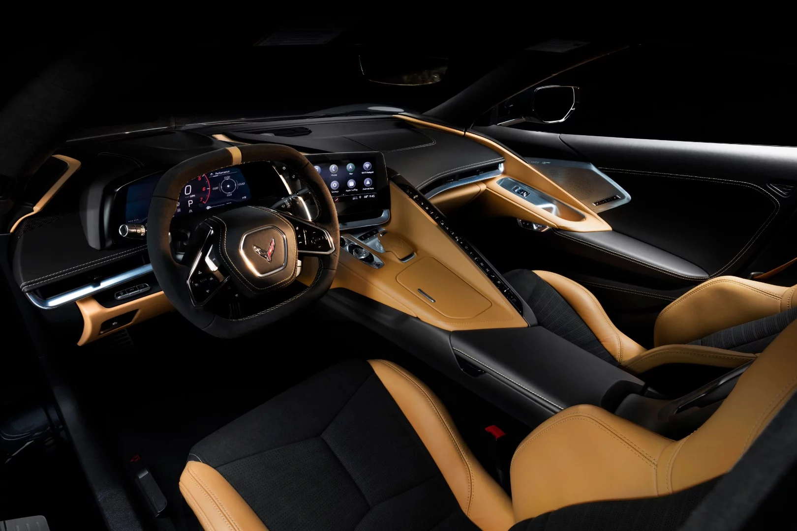 The 3LT package has upgraded GT2 seating with Napa and Mulan leather, suede trim, and leather-wrapped door panels