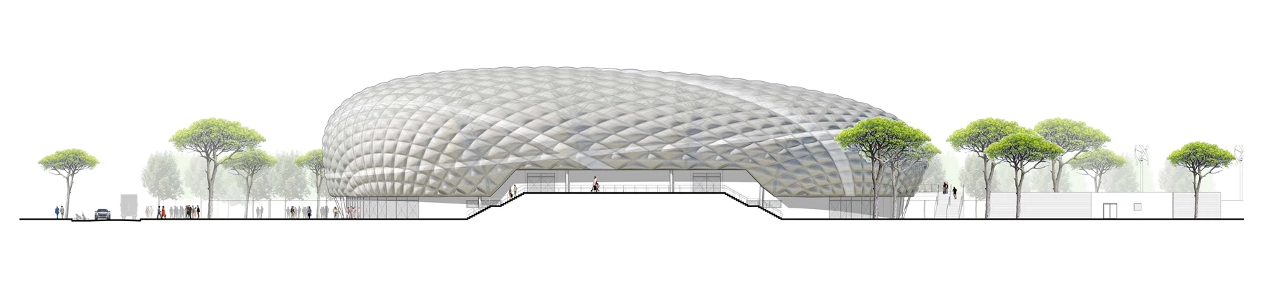 This lightweight structure was designed to meet seismic requirements