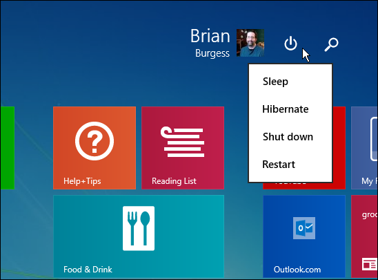 Search and power options are easier to find, no more opening the Charms bar first