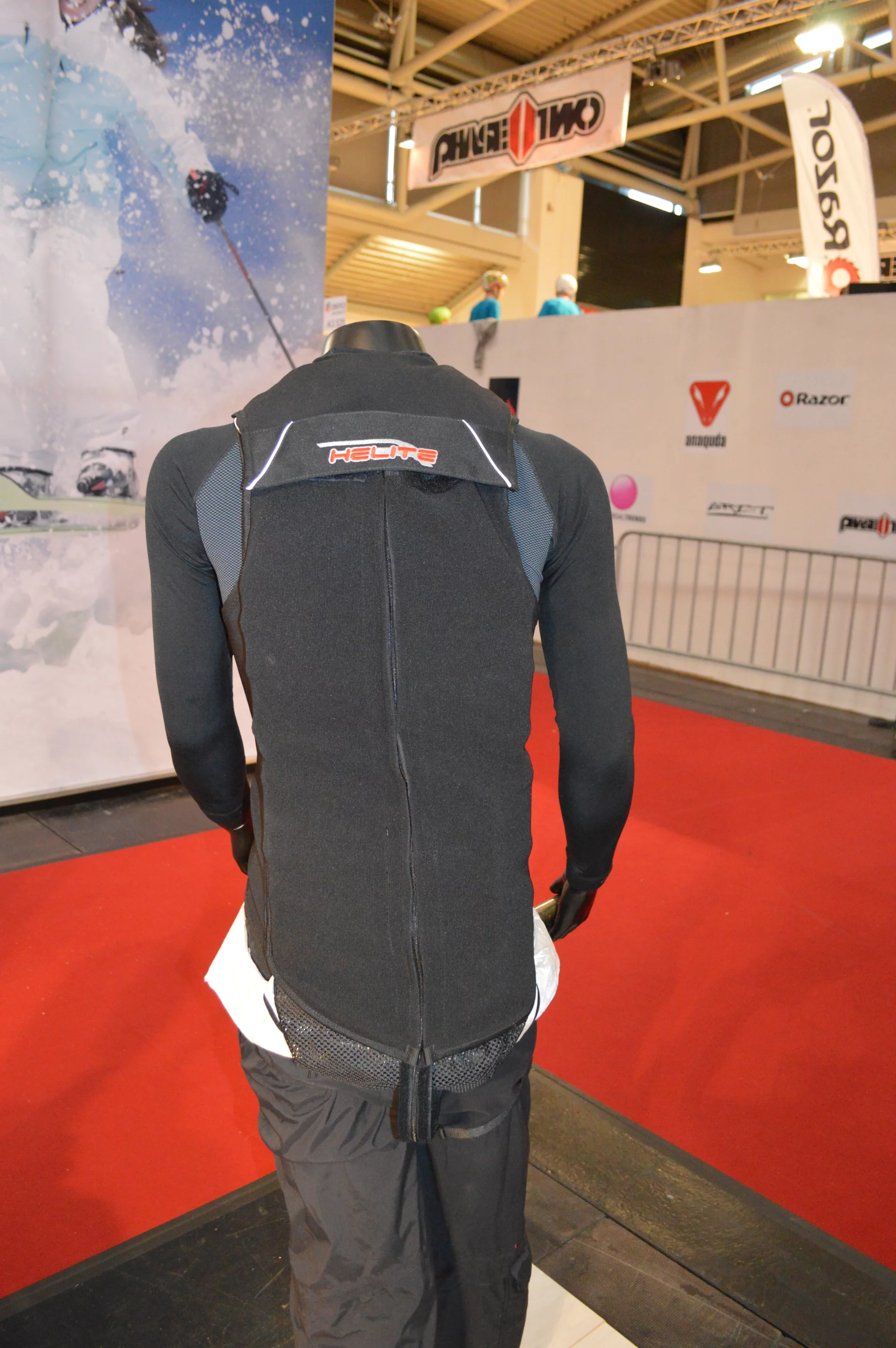 Helite shows the ski airbag integrated into a vest