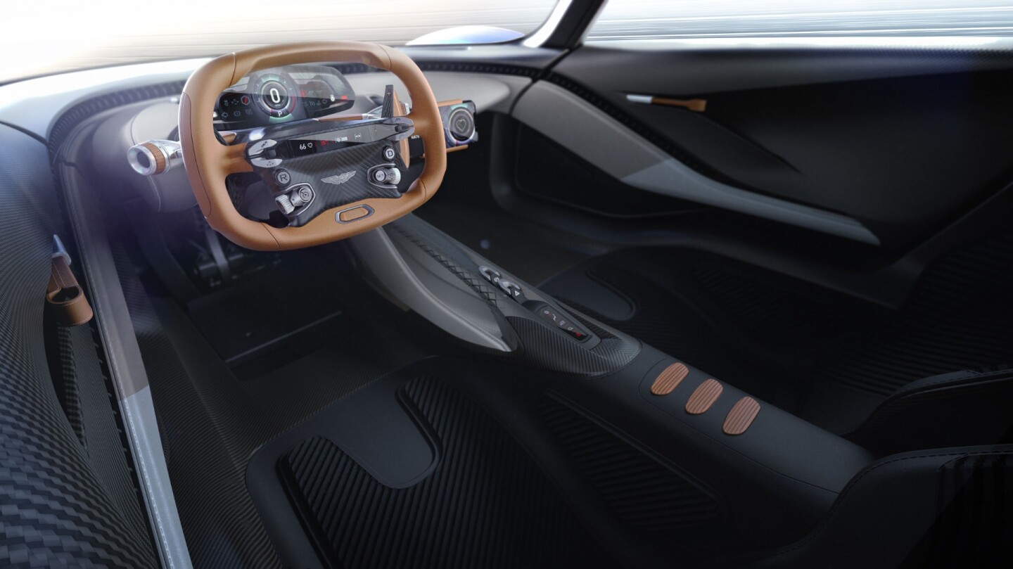 Aston Martin says that the coupe design of the AM-RB 003 meant that several changes from the Valkyrie models were in order, including a larger cockpit