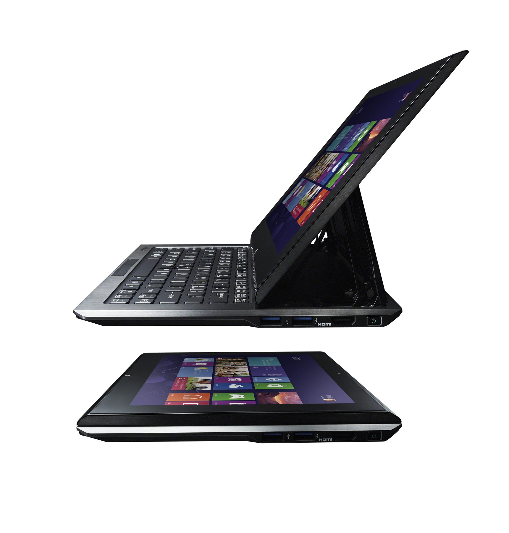 The Duo 11 slides from tablet mode to Ultrabook using Sony's smooth and durable Surf Slider mechanism