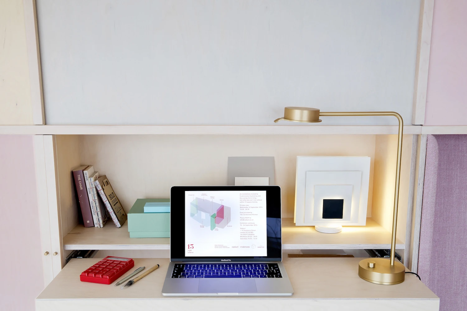 The 13 sq Metre House's small standing desk