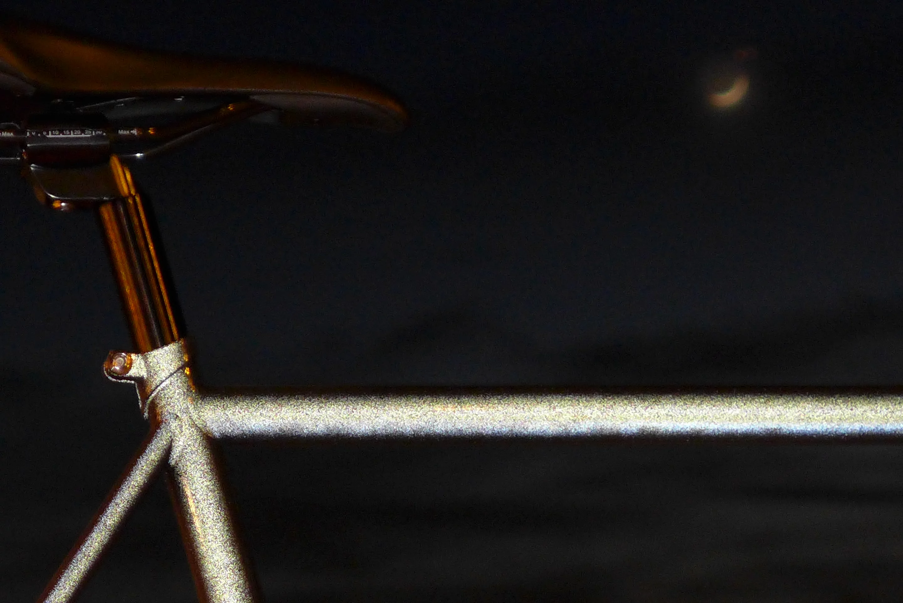 Any light entering the numerous tiny glass beads in the unique finish is returned back to its source