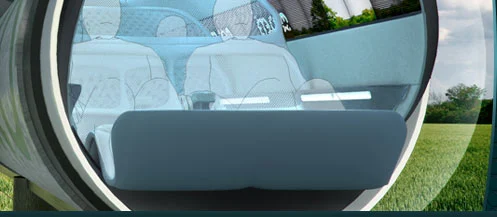 Front (or rear) view of an ETT capsule in a maglev tube