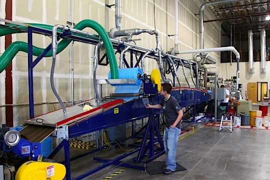 Full view of North Sails' Spread Filament Tape manufacturing machine