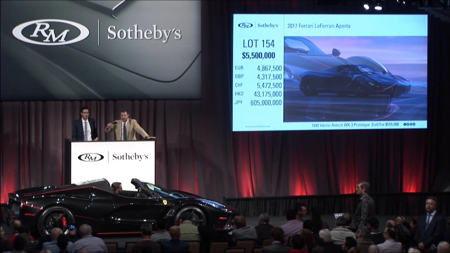 $5,500,000 | 2017 Ferrari LaFerrari Aperta | Auction Link: RM-Sotheby's