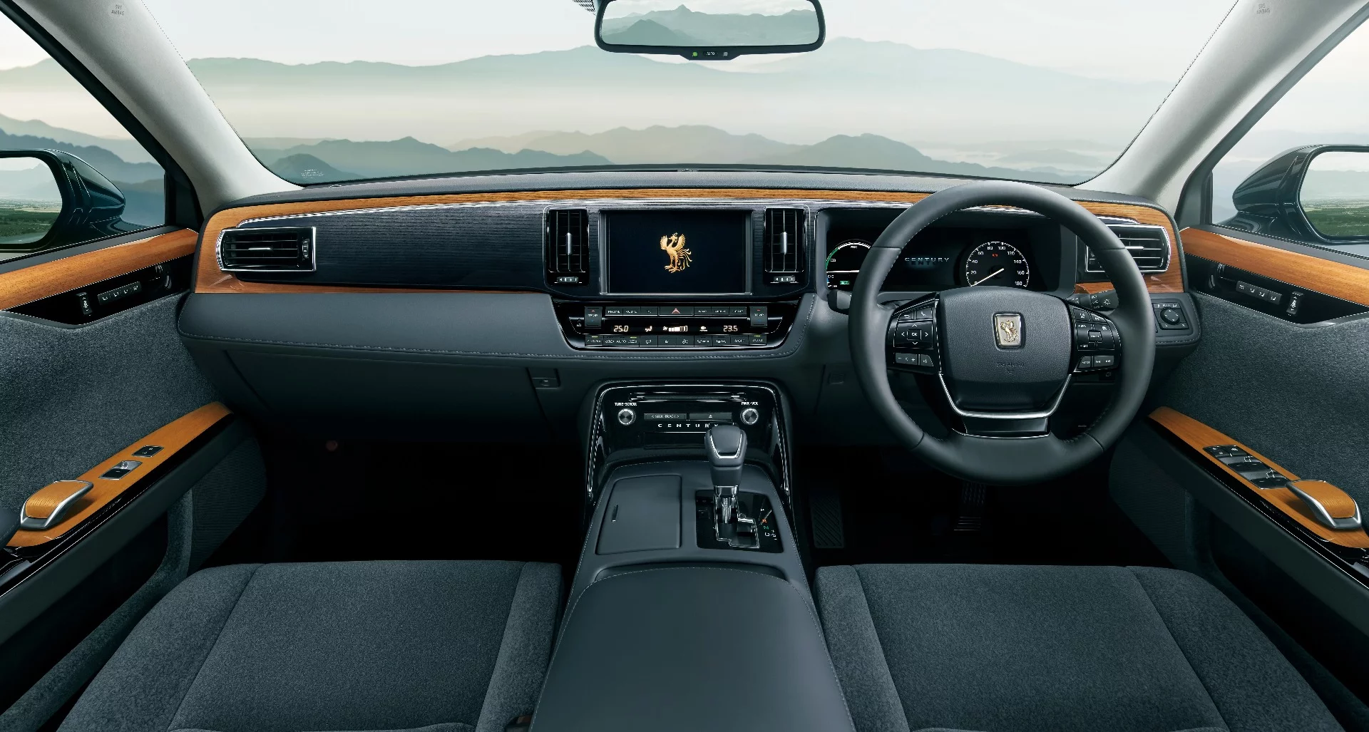 Inside, the Toyota Century features plenty of wood trim