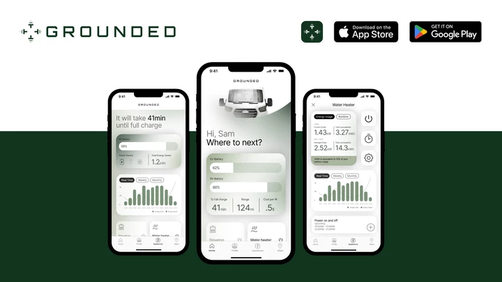 The Grounded+ app will offer remote monitoring and control of onboard G1 appliances and systems