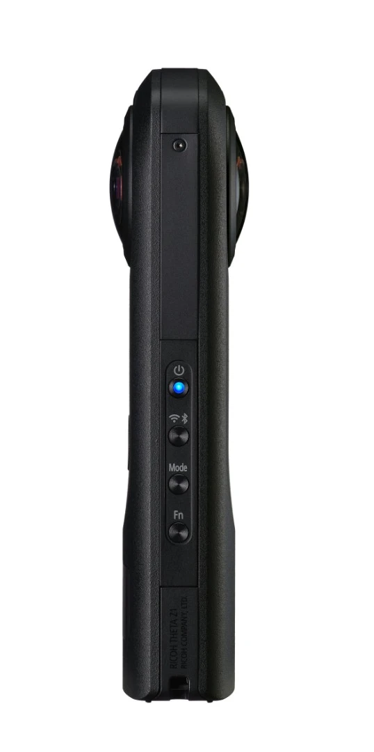 Controls for the operation of the Theta Z1 camera are located down the side