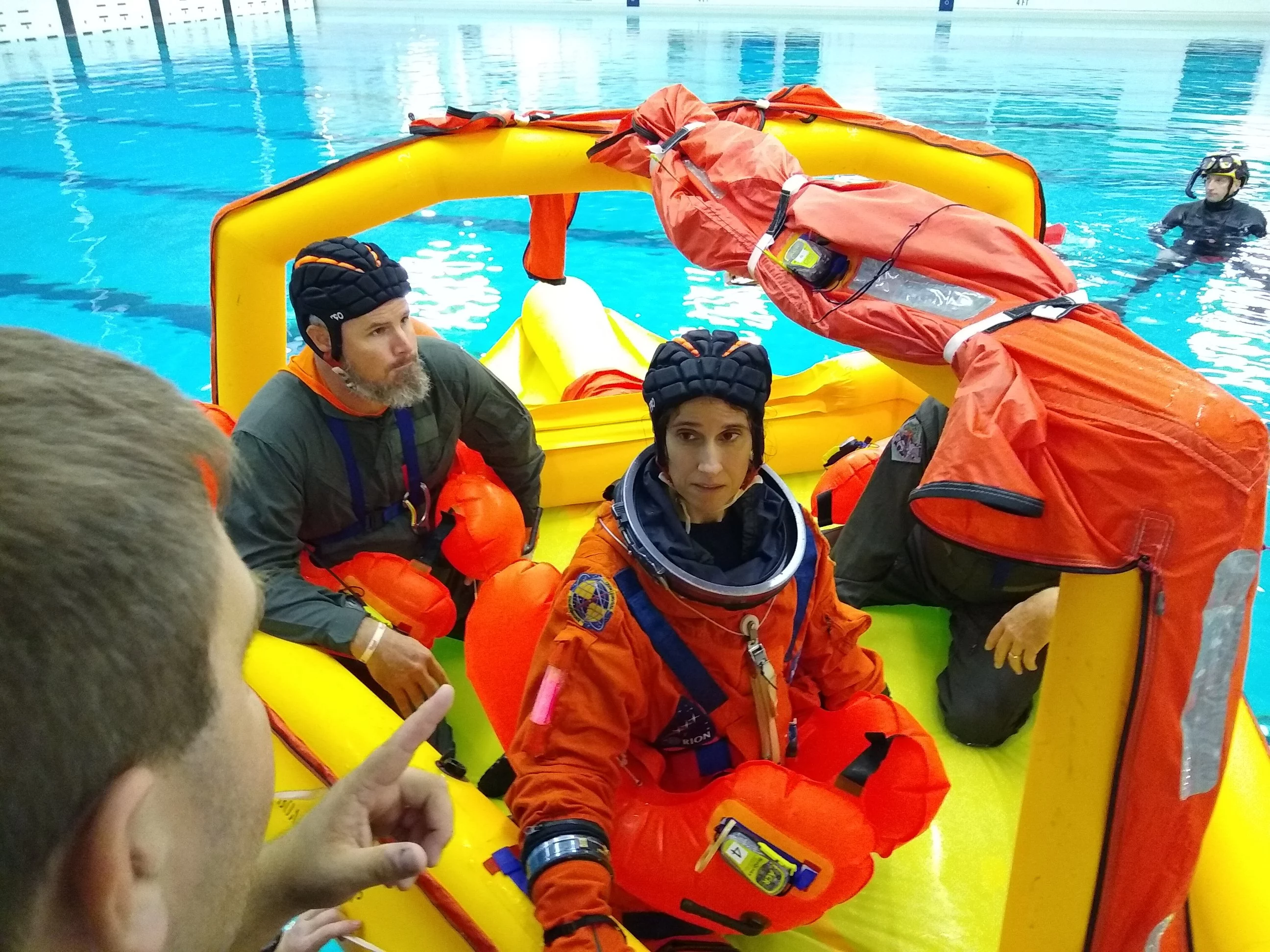 The ANGEL beacons undergoing pool tests