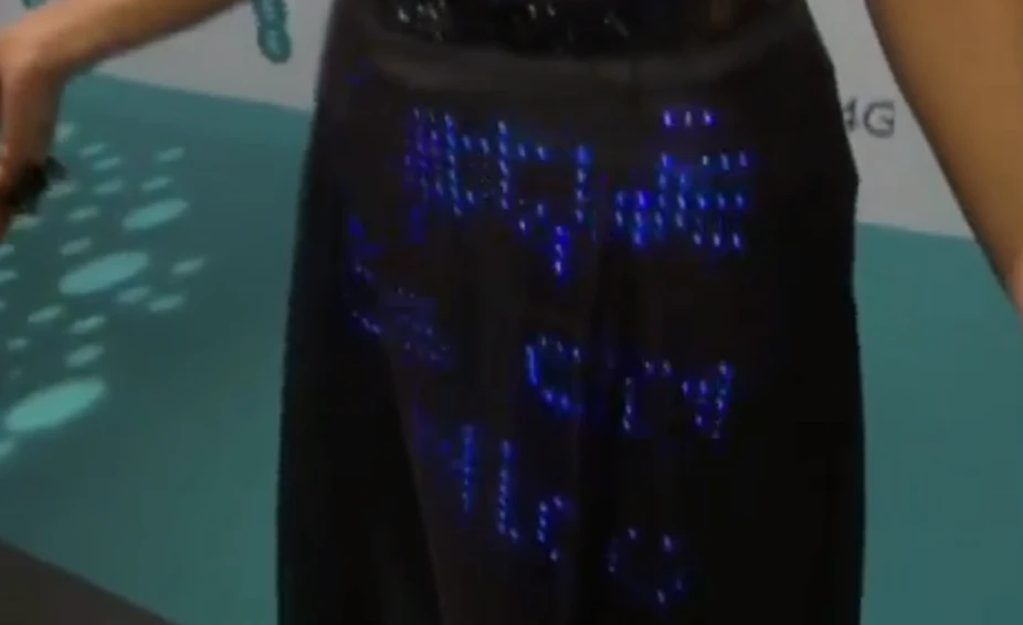 Close up of the tweets on the dress