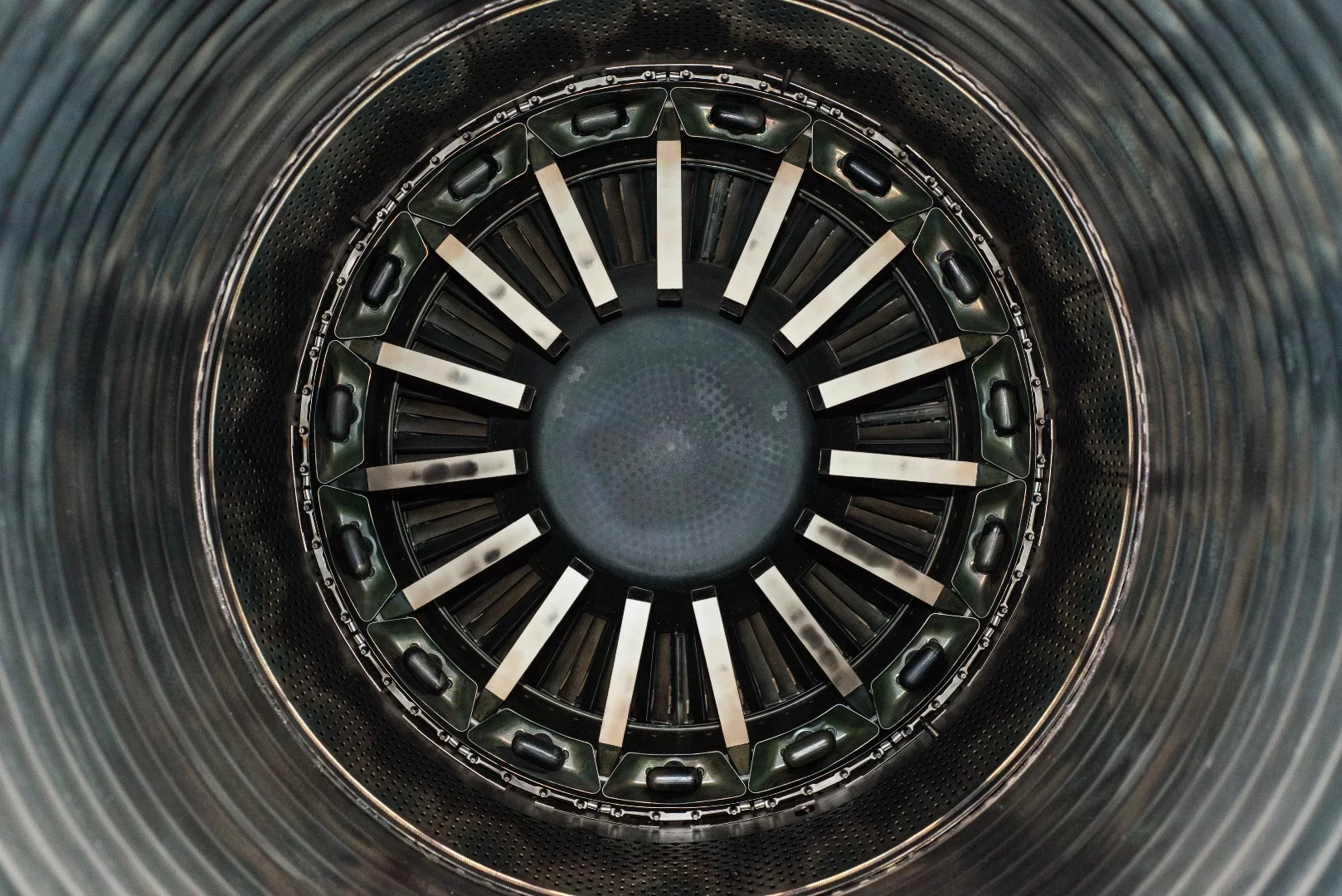 A look inside the nozzle of the Rolls-Royce EJ200 jet engine