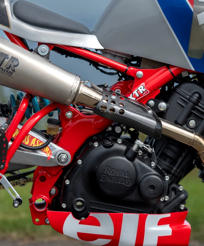 The same stock 452cc liquid-cooled engine powers the custom bike, which generates roughly 39 horsepower