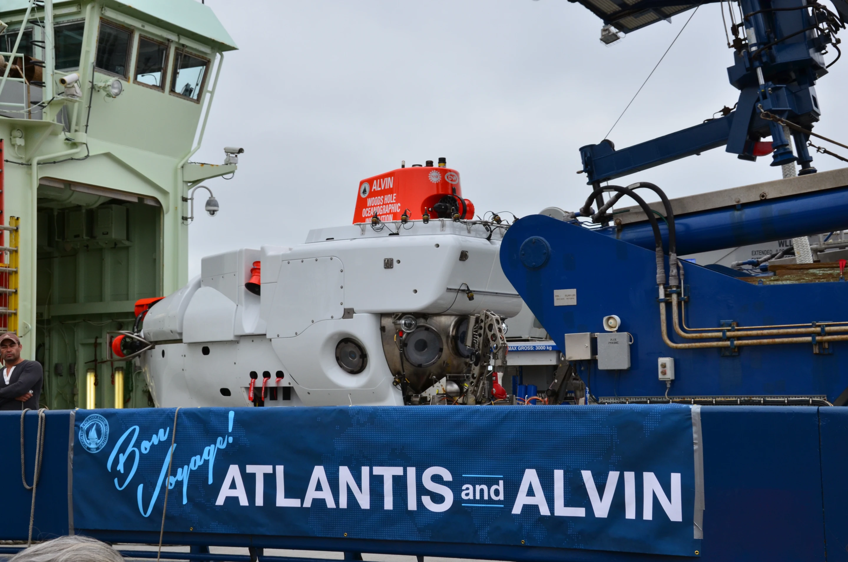 Alvin leaving Woods Hole, Massachusetts for the US West Coast