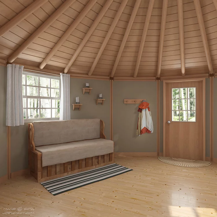 Inside a Freedom Yurt-Cabin