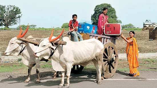 ChotuKool being taken for field testing in rural India. (Photo: Godrej and Boyce)