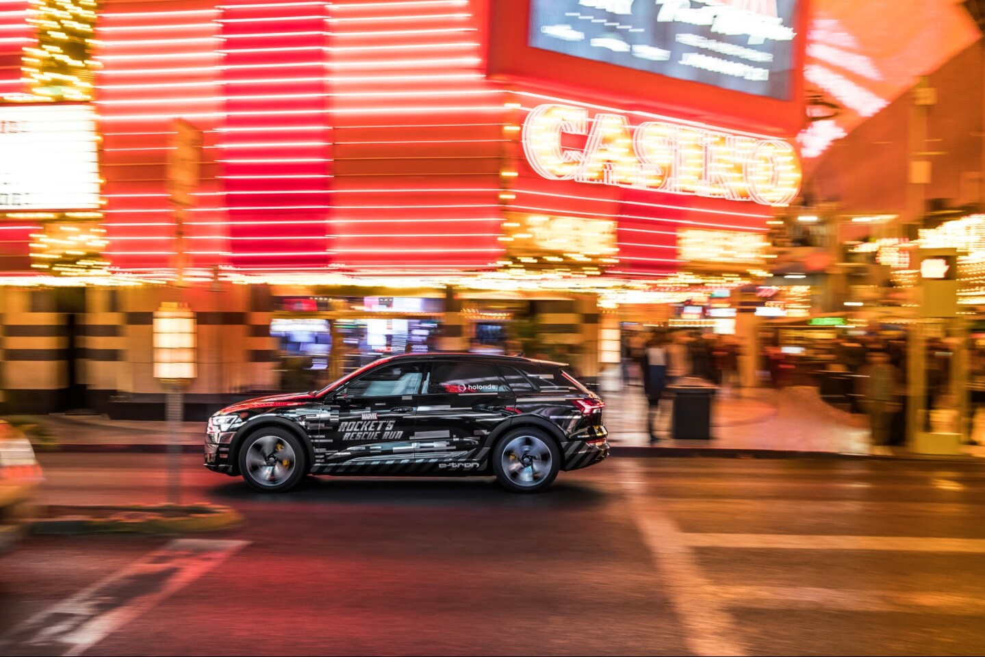 The holoride demo vehicle, an Audi e-tron SUV