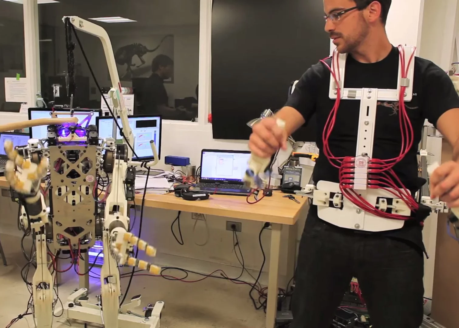 Hermes is built like a robot but controlled by a human
